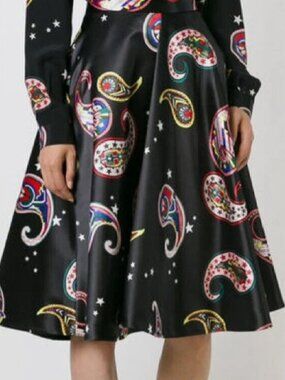 Emerald Green Textured A-Line Skirt